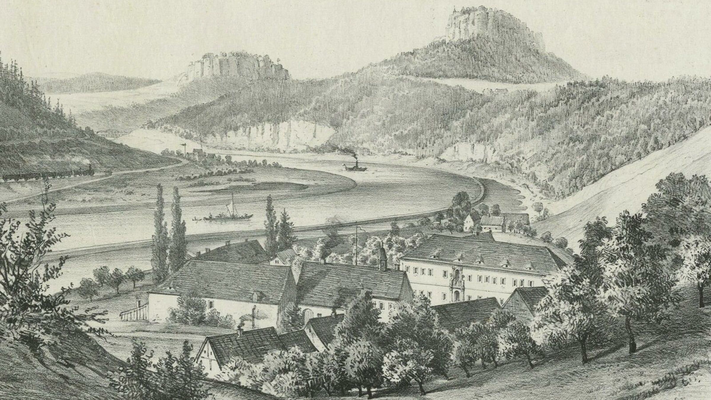schloss prossen um 1850